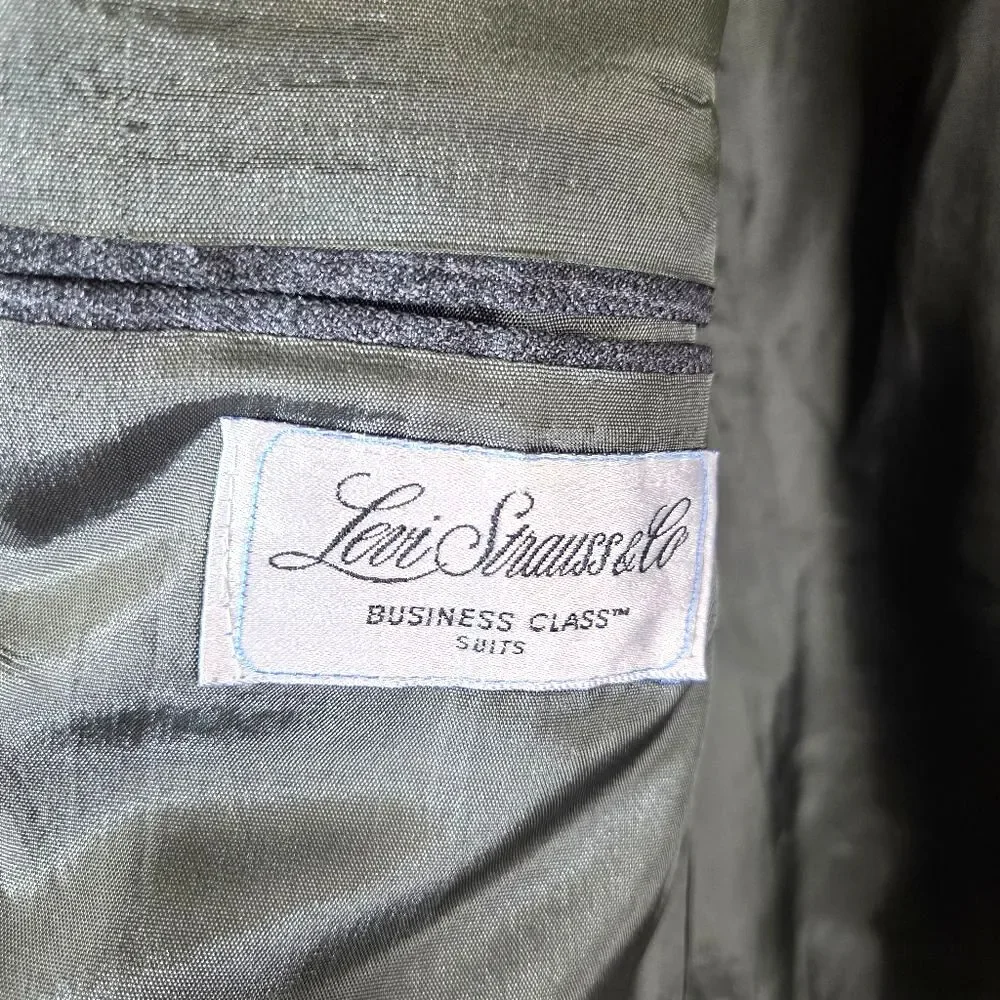 Levi Strauss Blazer Mens 42R Gray Pinstripe Wool Suit Jacket Made USA